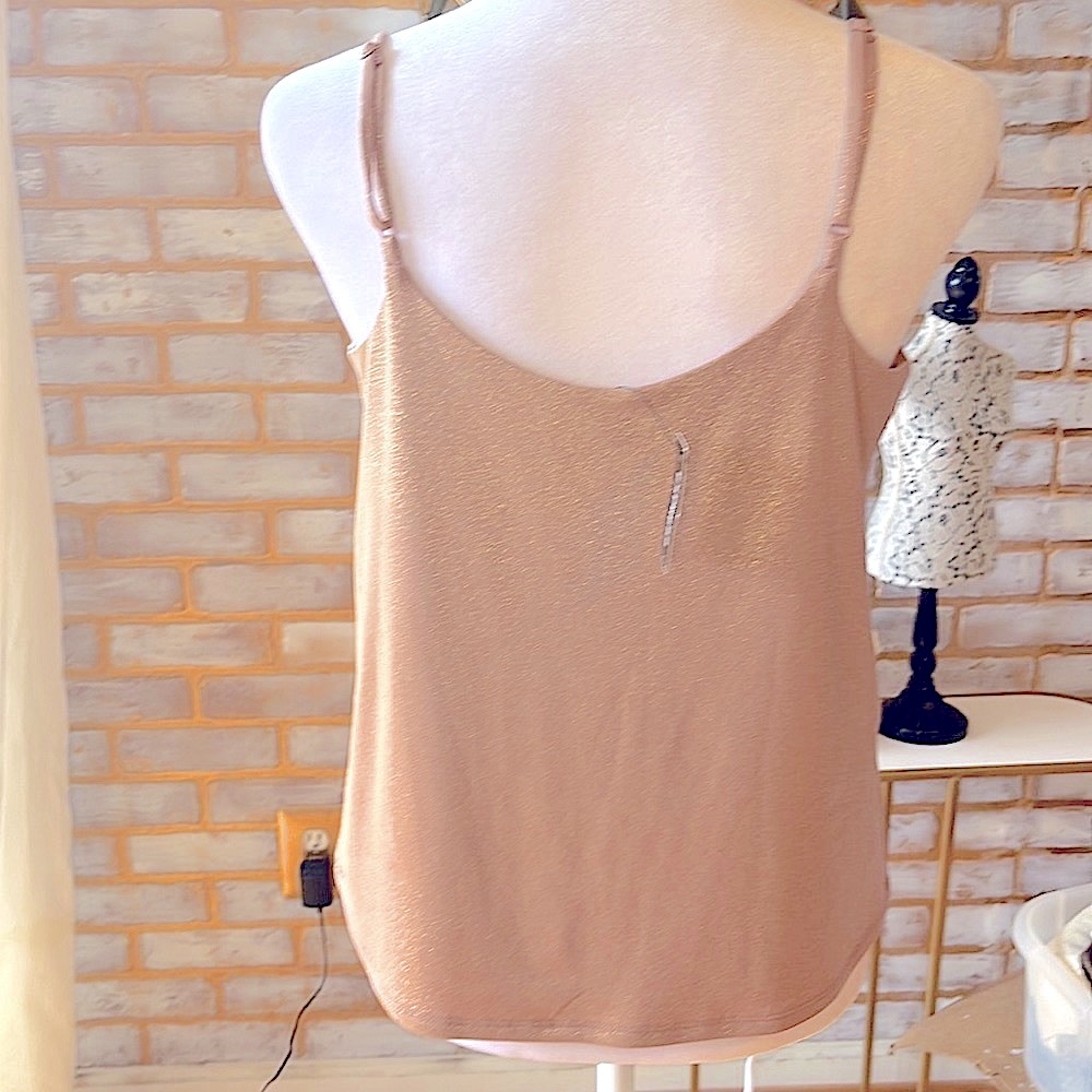 Express Metallic V-Neck Downtown Cami in the color “Ginger” Women’s Size X-Small - Picture 7 of 11